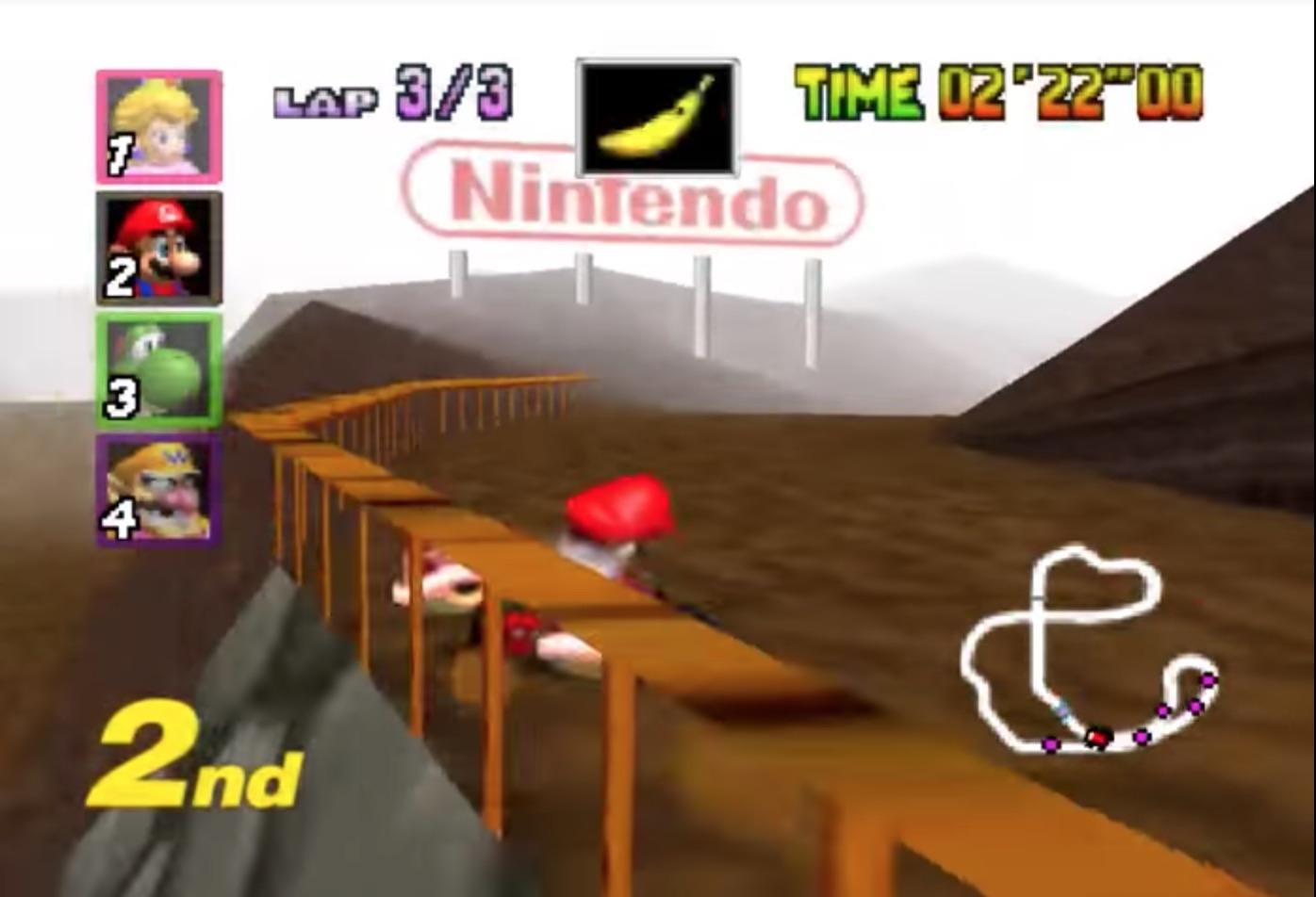 Mario Kart 64 gameplay footage (1996)